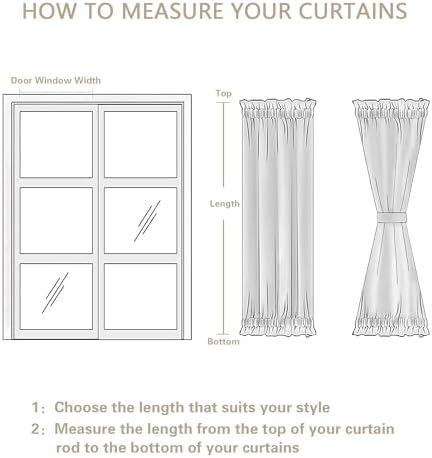 White Linen Textured Door Curtains 68 Inch Long 2 Panels 25W X 68L - Image 6