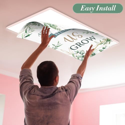 8Pcs Classroom Fluorescent Light Cover,2x4FT Green Eucalyptus Inspirational - Image 4
