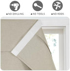 RYB HOME 100% Blackout French Door Curtains, Linen Texture Room Darkening Window Curtains and Drapes Thermal Insulated Tricia Door Blinds for Patio Doorway, W26 x L40 inch, 1 Panel, Sand - Image 6