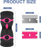 DEKEones Razor Blade Scraper, Double Edged Razorblade Scraping Tool with 10 Pcs Razor Blades, Paint Scraper for Glass, Decals, Tint, Stickers, Labels, Caulk, Adhesive(Pink) - Image 3