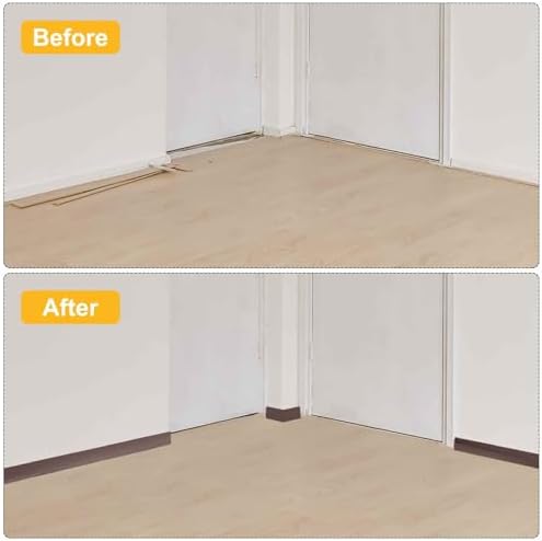 HARFINGTON 10ft x 6" Baseboard Trim Peel and Stick Wall Flexible Molding Trims, Self Adhesive PVC Cove Base Baseboards for Walls Corner, Coffee - Image 5