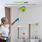 Wall & Baseboard Cleaner Mop Tool with 82'' Long Handle, 360 Degree Rotating 3-in-1 Ceiling Cleaning Tool Duster for Cleaning Painted Walls, Window, Floor, 6 Replacement Microfiber Chenille Pads - Image 6