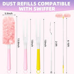 30 Count Duster Refills Compatible with Swiffer Handle, 360° Multi-Surface Duster Refills with 1 Handle, Dusters with 5X Microfibers for Cleaning Home, Furniture, Electronics, Office, Blinds - Image 4