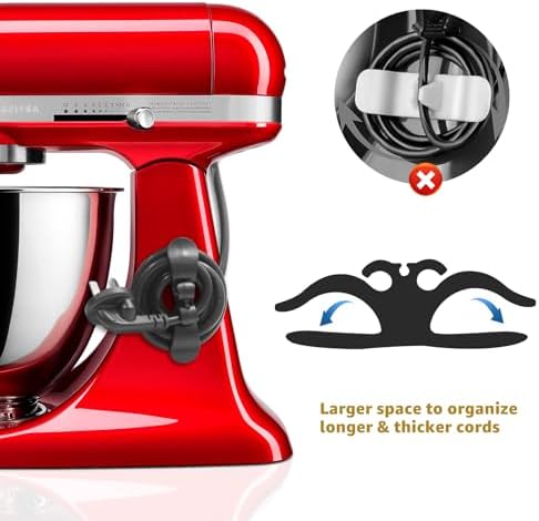Sliding Mat for Kitchen aid 4.5-5 Qt Stand Mixer with 1Pc Cord Organizer and 3Pcs Attachment Holder for Kitchen Appliance Slider (4.5-5 Qt Bamboo and Attachment, Bright Brown) - Image 7
