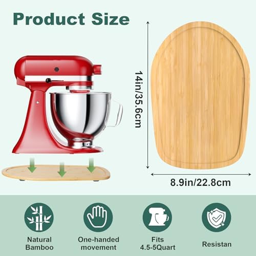 GuanQiao Food-Grade Bamboo Slider for KitchenAid 4.5-5 Qt Tilt Head Mixer - Image 7