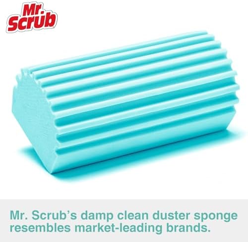 4 Pack Damp Dusting Sponge Duster, Blue Dust Cleaning Sponge, Reusable Household Cleaning Sponge Tool for Blinds, floorboards, Fan Blades, Vents, Glass, Railings, Mirrors - Image 2