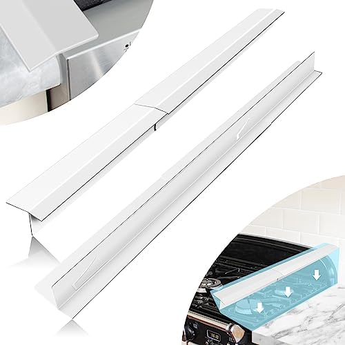 16.5"-33" Stove Gap Covers Stainless Steel 2PCS, Stove Gap Filler, White by Householdproducts