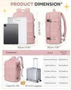 coofay Personal Item Travel Backpack for Women Airline Approved Carry on Backpack Flight Approved Waterproof Sports Luggage Backpack Casual Daypack Small Hiking Backpack Pink Backpack - Image 3