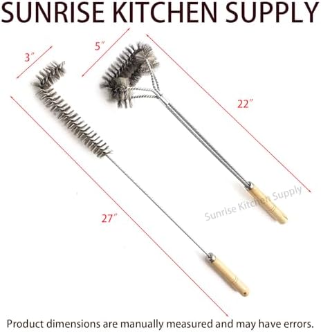 SUNRISE Fryer Brush with Long Handle (Stainless Steel, L and Double Brush) - Image 6