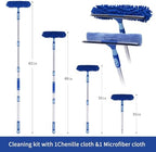 LOMIDA Professional Window Squeegee Kit - 62" Lightweight Aluminum Pole, 2 in 1 Rotatable Window Cleaning Tool Kit with Extension Pole Cleaning with Bendable Head for Car/Shower/High Windows - Image 4