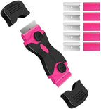 DEKEones Razor Blade Scraper, Double Edged Razorblade Scraping Tool with 10 Pcs Razor Blades, Paint Scraper for Glass, Decals, Tint, Stickers, Labels, Caulk, Adhesive(Pink) by SpecializedinScrapingandPlasteringTool