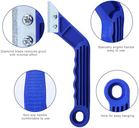 Blulu 11 Pcs Grout Float Set, Rubber Float, 6 Sponges, Angled Saw, Blue - Image 4