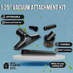 Attachments for 1.25" Vacuum Cleaner – Dust Brush, Crevice, Upholstery Tool & 2 Adapter - fits 1.5" & 1.375" Compatible with Kirby, Shark, Hoover, Oreck, Bissell, Eureka, Rainbow - Image 2