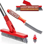 Foxtrot Living Grout Brush with Long Handle and Crevice Cleaning Brush Set by FoxTrotLiving