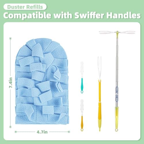 12 PCS Microfiber Reusable Duster Refills for Swiffer Duster - Image 3