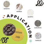 Diamond Floor Polishing Pads, 3 Inch Resin Bond Hook and Loop Polishing Pucks for Concrete, Terrazzo, Marble, Granite, Grit 100, 9PCS - Image 3