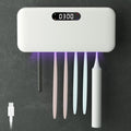 UV Toothbrush Sanitizer and Holder for Bathroom, 5 Toothbrush Slots for Family with Fan and PTC Heat Drying, Type-C Charging, No-Drill Wall Mount by ELMWAY