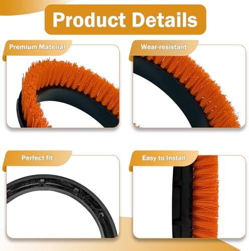 2 Pack 237047 Orbiter Orange Scrub Brush for Oreck ORB550MC Floor Machine - Image 3