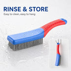 2 Pack Stainless Steel Wire Scrub Brushes - Heavy Duty Metal Cleaning Brushes with Comfort Rubber Grip, 16x3.5cm for Stubborn Stains, Welding Slag & Debris - Image 4