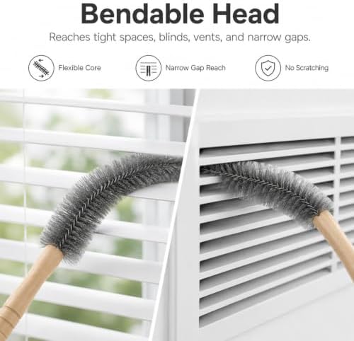 Tower Fan Cleaner, Bendable Microfiber Duster for Electric Fan and Blinds, Reusable Fan Cleaning Brush, Flexible Dust Collector for Cobwebs, Vents, Window Blinds & Hard-to-Reach Areas (Gray-2PC) - Image 3