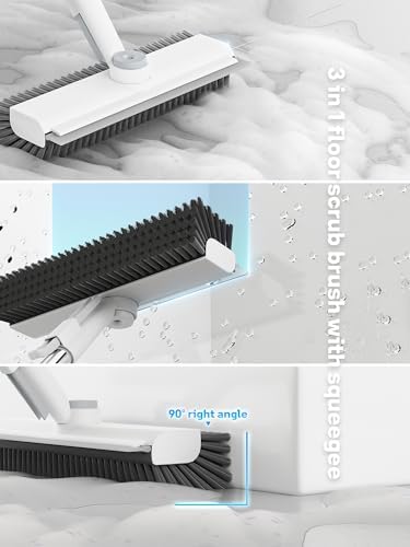 3 in 1 Floor Scrub Brush with Long Handle, Multi-Angle Swivel Head - Image 3