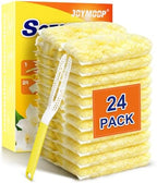 Heavy Duty Duster Refills for Swiffer Duster, 24 Count Yellow Refills with 1 Handle, Disposable Dusters for Cleaning Electronics, Furniture, Blinds by JOYMOOP