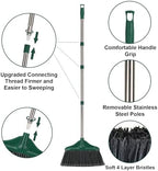 4 PCS Heavy Duty Broom Outdoor/Indoor Commercial Broom with 61" Long Handle,Perfect for Home Garage Kitchen Office Lobby Room Floor,Black and Green - Image 6
