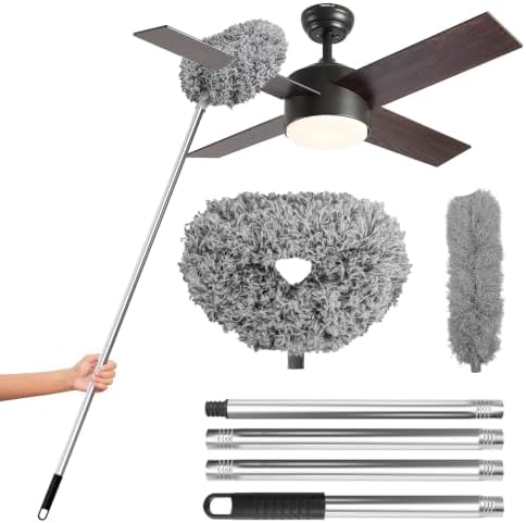 DRQ Ceiling Fan Cleaner Duster with 13-48 in Extension Pole, Grey, 2 Pack by DRQ