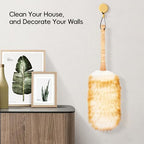 Lambswool Duster with Solid Wooden Handle,Leather Hang Strap,Comfortable Grips 19.6 inch Long Natural Feathers Dusters for Cleaning Wall Plant Desk Blind Cleaner Duster Tool - Image 6