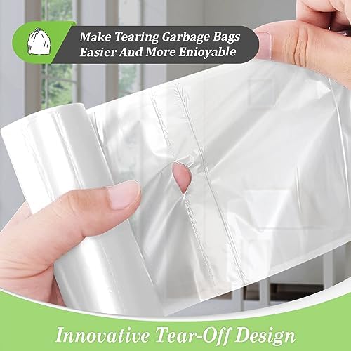 Teivio Large Tall Kitchen Clear Trash Bags 15 Gallon 60 Count Garbage Bags - Image 3