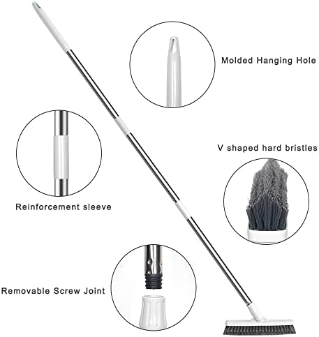 LandHope Grout Brush with Long Handle 50inches Grout Cleaner for Tile Floors Crevice Floor Scrub Brush 120° Rotatable Bathtub Clean Tool Grout Scrubber Indoor Kitchen Shower for Hard to Reach Areas - Image 6