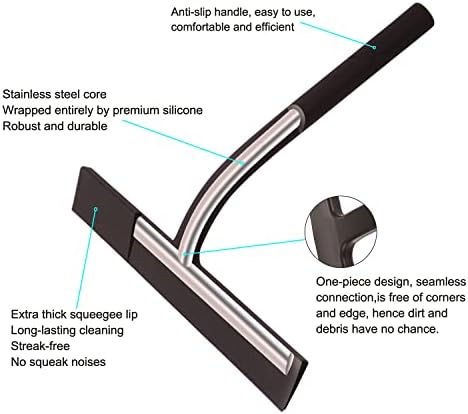Silicone Shower Squeegee, Black, 9 inch - Image 3