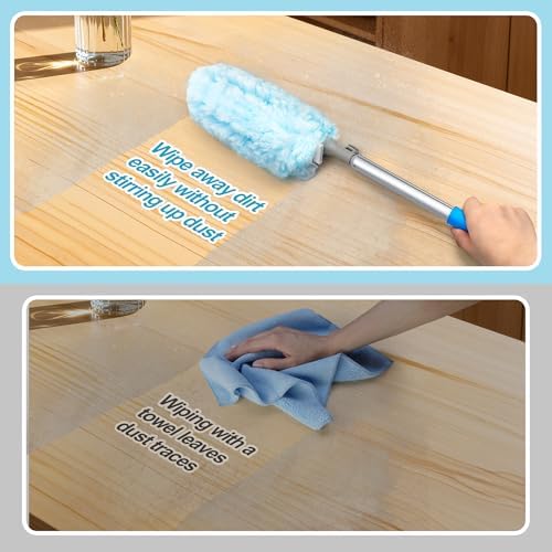 JEHONN Duster with 6 ft Extension Pole, 10 Refills Compatible with Swiffer Super Extendable Handle Heavy Duty Dusting Wand Starter Kit for Cleaning High Ceiling Fan Shelves Vent Window Blind - Image 5
