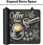 Multi-Design Stove Top Cover for Glass/Electric Stoves - 3-in-1 Heat-Resistant Protector Mat, Non-Slip Drying Rack 30" L x 21" W (Coffee) - Image 6