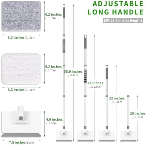 Baseboard Cleaner Tool with Handle, 55.9’’ Baseboard Cleaner with Extendable Handle, Wall Cleaner for Baseboard, Wall, Ceiling, with 4 Reusable Cleaning Pads - Image 2
