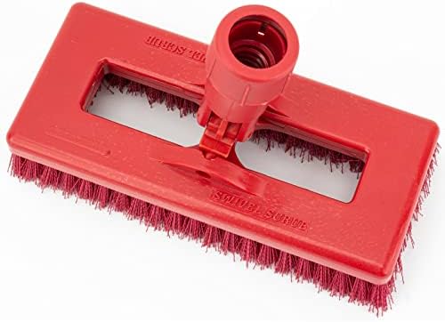 SPARTA 3638831EC05 Polyester Rectangle Scrub Brush, Floor Brush, Cleaning Brush With Swivel Head For Cleaning, 8 Inches, Red by SPARTA