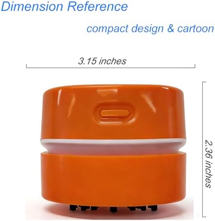 Mini Desk Vacuum Cleaner, Handheld Cordless，USB Charging,Orange. - Image 2