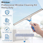Mitclear Window Cleaning Kit 14IN Squeegee & Scrubber for Shower Glass Car - Image 2