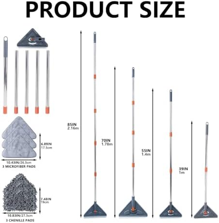 Wall Cleaner Mop with Long Handle 82 Inches,3-in-1 Ceiling Cleaner for Dust - Image 2