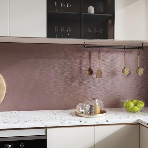 CRE8TIVE 12"x80" Rose Gold Stainless Steel Contact Paper for Kitchen Wallpaper Peel and Stick Brushed Metallic Wallpaper Heat Resistant Self Adhesive Metal Vinyl for Appliance Dishwasher Fridge Covers - Image 7