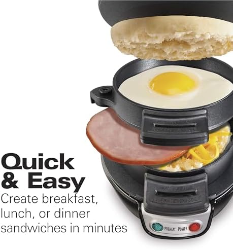 Hamilton Beach Breakfast Sandwich Maker with Egg Cooker Ring - Image 2