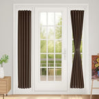 Vatge Narrow Window Curtains Privacy Door Curtain for Doorways SideLight Door Window Curtains, 1 Panel, W12 x L72, Brown by Vatge