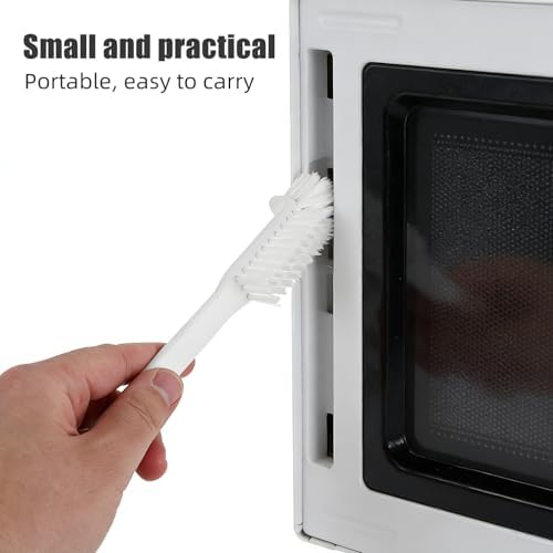 Brush Angled Microwave with Ergonomic Handle No Oven Cleaning 5pcs and Head, Plastic Tool for Edge Seam Scrubbing, High-Temperature Resistant Kitchen Sink Countertop - Image 3