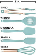 COOK WITH COLOR Silicone Cooking Utensils, Kitchen Utensil Set, Easy to Clean Silicone Kitchen Utensils, Cooking Utensils for Nonstick Cookware, Kitchen Gadgets Set, Mini, Aqua - Image 4