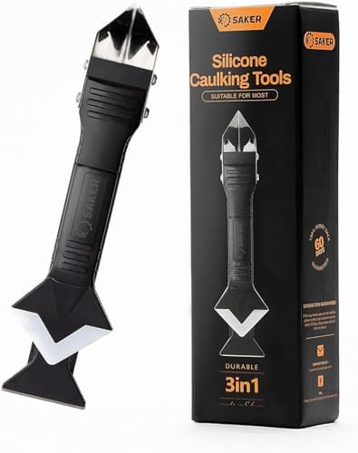 Saker Silicone Caulking Tool 3-in-1 Grout Removal Tool Classic Black by Saker