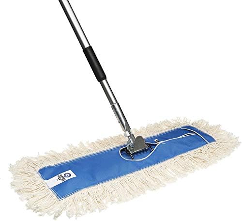 Nine Forty 48" Premium Cotton Dust Mop Kit - Heavy Duty Mop Head with Handle for Industrial, Commercial, and Residential Cleaning - Dry Floor Duster for Hardwood Surfaces - White by NineForty