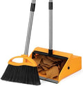 REEWII Large Broom and Dustpan Set，Long Handle Upright Dust Pan Outdoor Indoor for Courtyards, Garages, Lobbies, Shopping Malls, Market Floors, Sidewalks, Classroom Floor Cleaning by REEWII