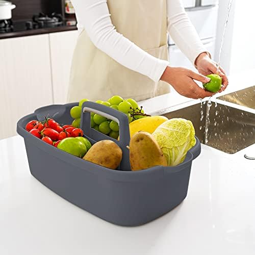 Goderewild 2-Pack Multi-Purpose Plastic Cleaning Caddy with Handle, Shower Caddy Organizer - Storage Basket/Totes Portable for Bathroom Supplies, Cleaning Products, Under Sink Tool. (Gray) - Image 4