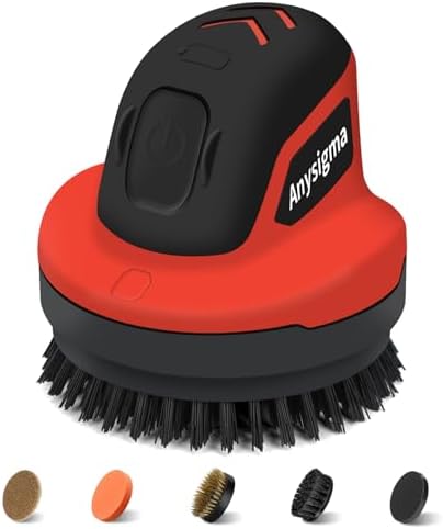 Electric Grill Brush for Outdoor Grill- 4 Replaceable Heads, 3000mAh IPX7 Waterproof BBQ Cleaning Scrubber for Kitchen & Car & Bathroom - Ideal Mother’s for Grill Lovers, Dad, Mom by Unknown