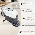 110V Commercial Auto Floor Scrubber Machine - 20" (510mm) Brush, 173RPM Speed, 23.8 Gallons Dual Tanks , 1750m²/h Cleaning Rate, Commercial Walk-Behind Floor Polisher - Image 2